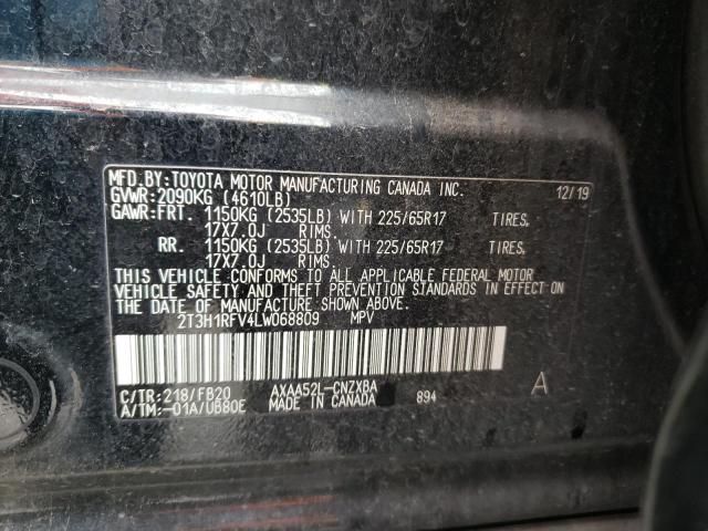 Photo 10 from auction – 2020 TOYOTA RAV4 LE with VIN 2T3H1RFV4LW068809