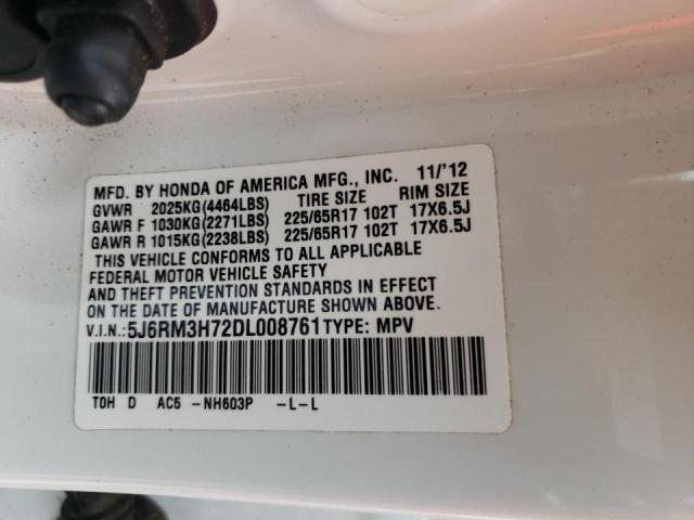 Photo 10 from auction – 2013 HONDA CR-V EXL with VIN 5J6RM3H72DL008761