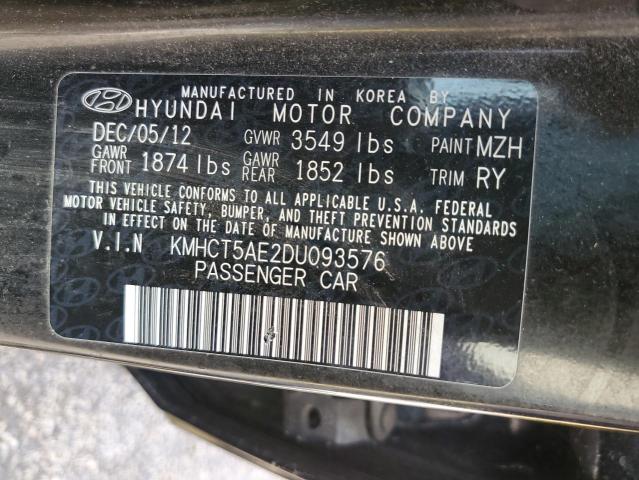 Photo 10 from auction – 2013 HYUNDAI ACCENT GLS with VIN KMHCT5AE2DU093576