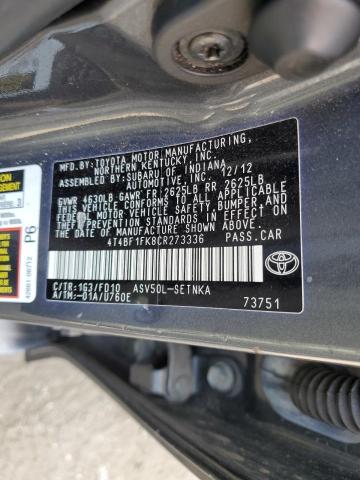 Zdjęcie 10 z aukcji – 2012 TOYOTA CAMRY BASE z VIN 4T4BF1FK8CR273336