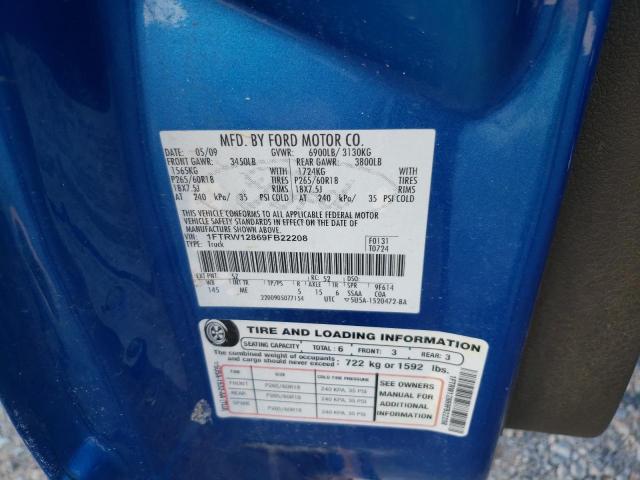 Photo 10 from auction – 2009 FORD F150 SUPER with VIN 1FTRW12869FB22208