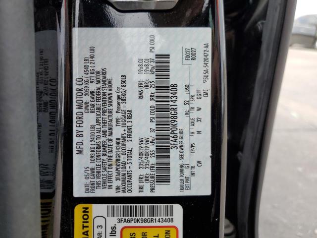 Photo 10 from auction – 2016 FORD FUSION TIT with VIN 3FA6P0K98GR143408