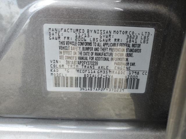 Photo 10 from auction – 2015 NISSAN SENTRA S with VIN 3N1AB7AP2FY370239