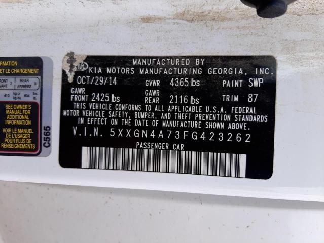Photo 10 from auction – 2015 KIA OPTIMA EX with VIN 5XXGN4A73FG423262