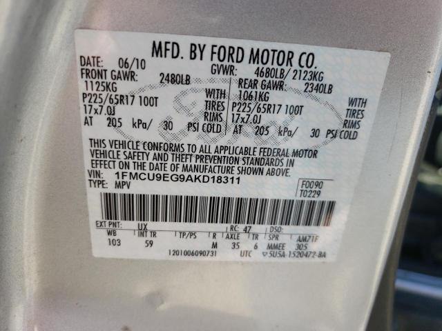 Photo 10 from auction – 2010 FORD ESCAPE LIM with VIN 1FMCU9EG9AKD18311