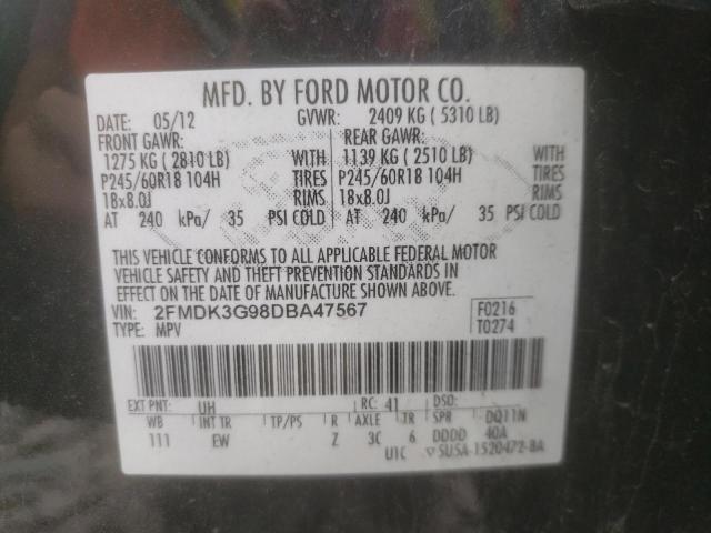 Photo 10 from auction – 2013 FORD EDGE SE with VIN 2FMDK3G98DBA47567