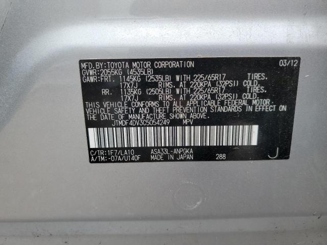 Photo 10 from auction – 2012 TOYOTA RAV4 LIMIT with VIN JTMDF4DV3C5054249
