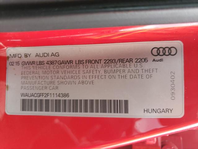 Photo 10 from auction – 2015 AUDI A3 PREMIUM with VIN WAUACGFF2F1114386