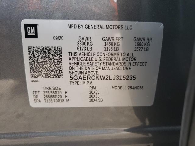 Photo 10 from auction – 2020 BUICK ENCLAVE PR with VIN 5GAERCKW2LJ315235