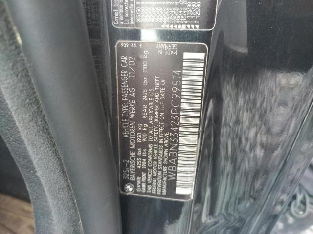 Photo 10 from auction – 2003 BMW 325 CI with VIN WBABN33423PC99514