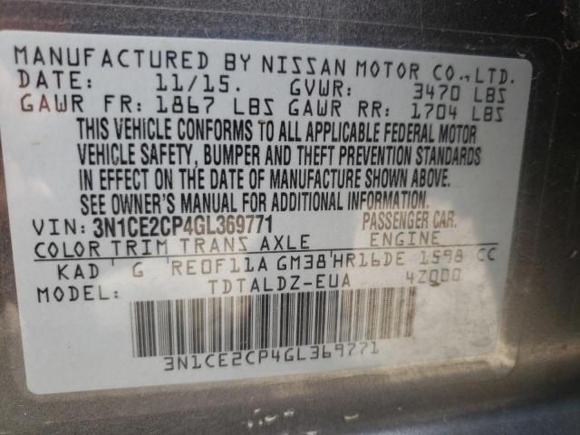 Photo 10 from auction – 2016 NISSAN VERSA NOTE with VIN 3N1CE2CP4GL369771
