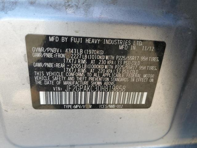 Photo 10 from auction – 2013 SUBARU XV CROSSTR with VIN JF2GPAKC3DH819858