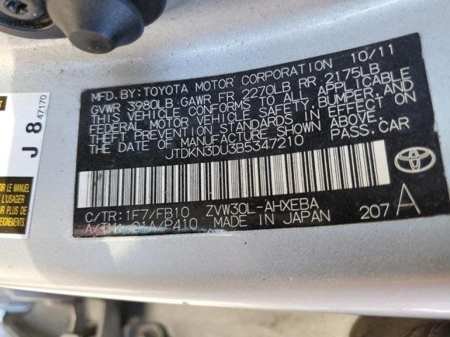 Photo 10 from auction – 2011 TOYOTA PRIUS with VIN JTDKN3DU3B5347210