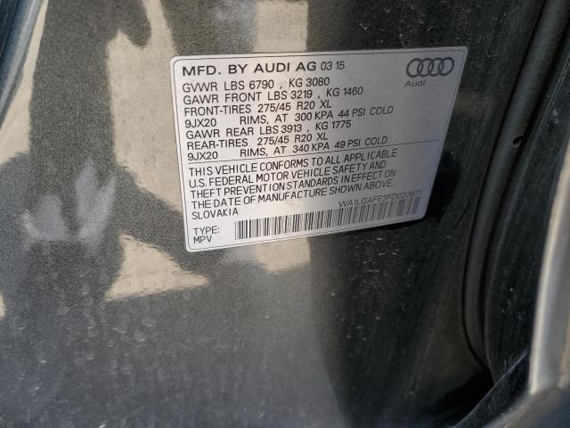 Photo 10 from auction – 2015 AUDI Q7 PREMIUM with VIN WA1LGAFE3FD020871