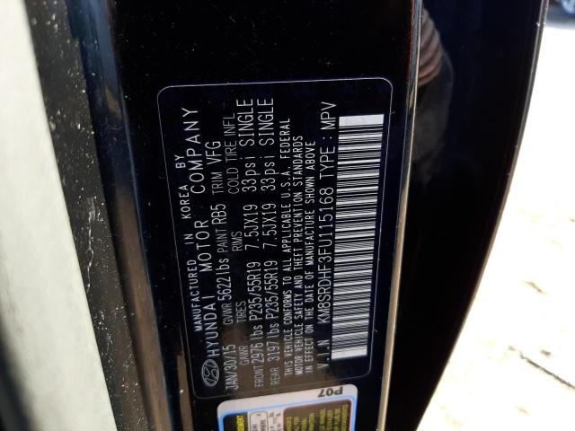 Photo 10 from auction – 2015 HYUNDAI SANTA FE G with VIN KM8SRDHF3FU115168