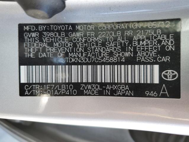 Photo 10 from auction – 2012 TOYOTA PRIUS with VIN JTDKN3DU7C5458814