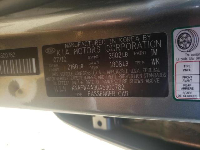 Photo 10 from auction – 2010 KIA FORTE SX with VIN KNAFW4A36A5300782