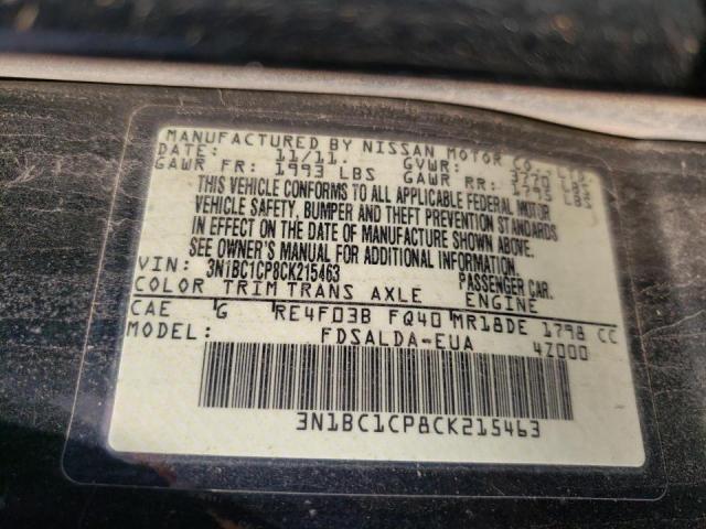 Photo 10 from auction – 2012 NISSAN VERSA S with VIN 3N1BC1CP8CK215463