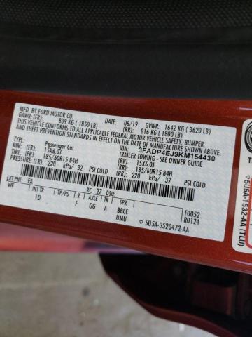 Photo 10 from auction – 2019 FORD FIESTA SE with VIN 3FADP4EJ9KM154430
