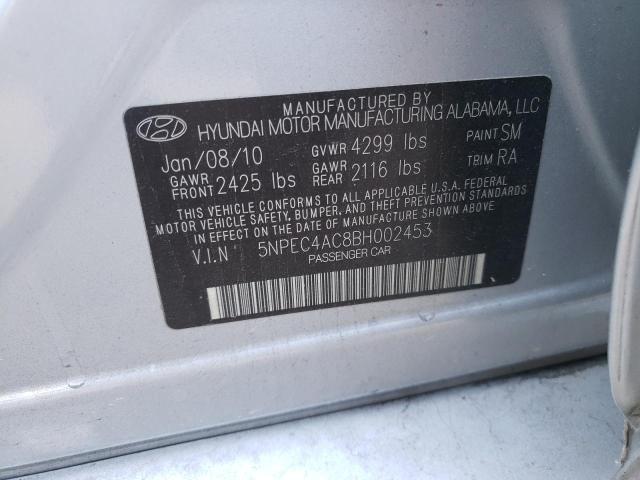 Photo 10 from auction – 2011 HYUNDAI SONATA SE with VIN 5NPEC4AC8BH002453
