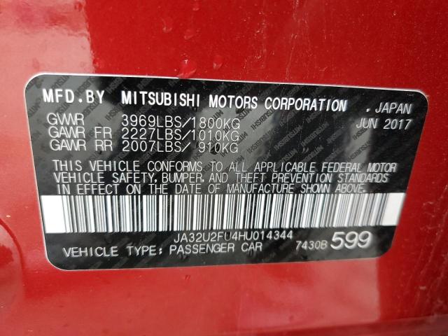 Photo 10 from auction – 2017 MITSUBISHI LANCER ES with VIN JA32U2FU4HU014344