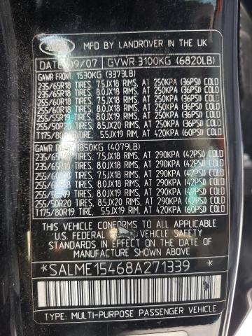Photo 10 from auction – 2008 LAND ROVER RANGE ROVE with VIN SALME15468A271339