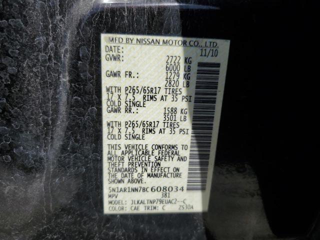 Photo 10 from auction – 2011 NISSAN PATHFINDER with VIN 5N1AR1NN7BC608034