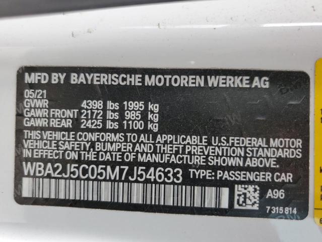 Photo 10 from auction – 2021 BMW M240I with VIN WBA2J5C05M7J54633