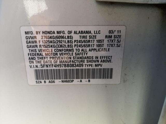 Photo 10 from auction – 2011 HONDA PILOT TOUR with VIN 5FNYF4H97BB083409