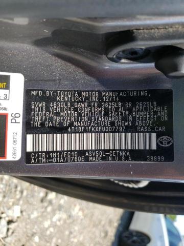 Photo 10 from auction – 2015 TOYOTA CAMRY LE with VIN 4T1BF1FKXFU007797