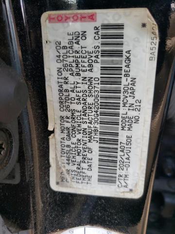 Photo 10 from auction – 2002 LEXUS ES 300 with VIN JTHBF30G420063710