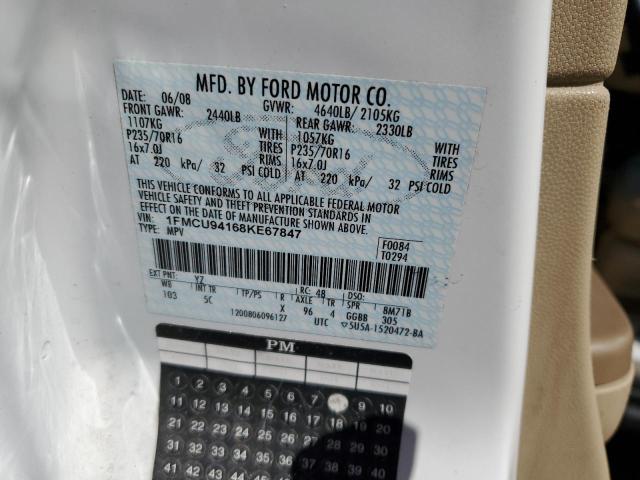 Photo 10 from auction – 2008 FORD ESCAPE LIM with VIN 1FMCU94168KE67847