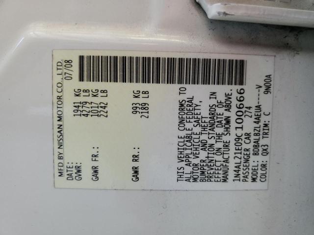 Photo 10 from auction – 2009 NISSAN ALTIMA 2.5 with VIN 1N4AL21E09C100666