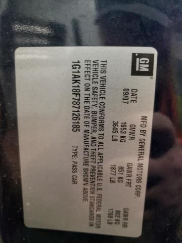 Photo 10 from auction – 2008 CHEVROLET COBALT LS with VIN 1G1AK18F787126185