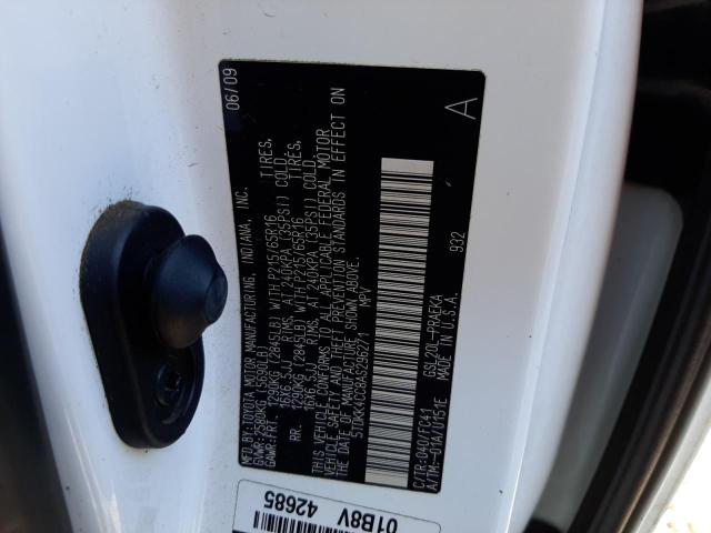 Photo 10 from auction – 2010 TOYOTA SIENNA CE with VIN 5TDKK4CC8AS296271