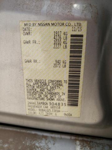 Photo 10 from auction – 2016 NISSAN ALTIMA 2.5 with VIN 1N4AL3AP8GN304835