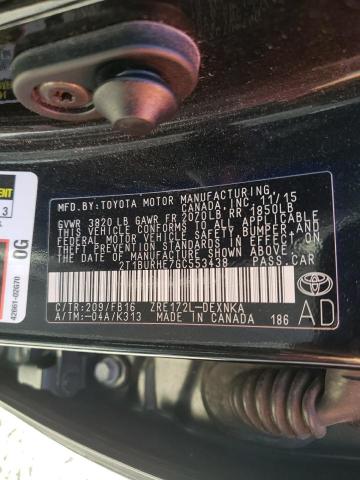 Photo 10 from auction – 2016 TOYOTA COROLLA L with VIN 2T1BURHE7GC553438