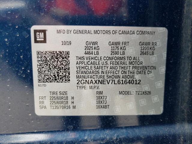Photo 10 from auction – 2020 CHEVROLET EQUINOX PR with VIN 2GNAXNEV7L6164012