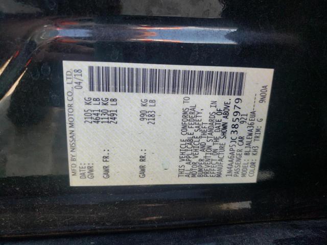 Photo 10 from auction – 2018 NISSAN MAXIMA 3.5 with VIN 1N4AA6AP5JC385979