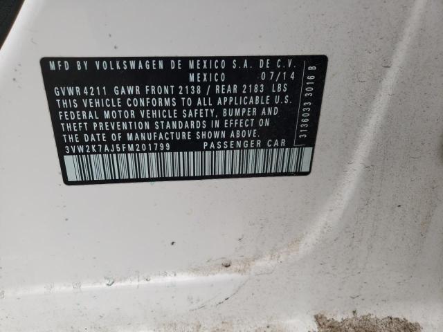 Photo 10 from auction – 2015 VOLKSWAGEN JETTA BASE with VIN 3VW2K7AJ5FM201799