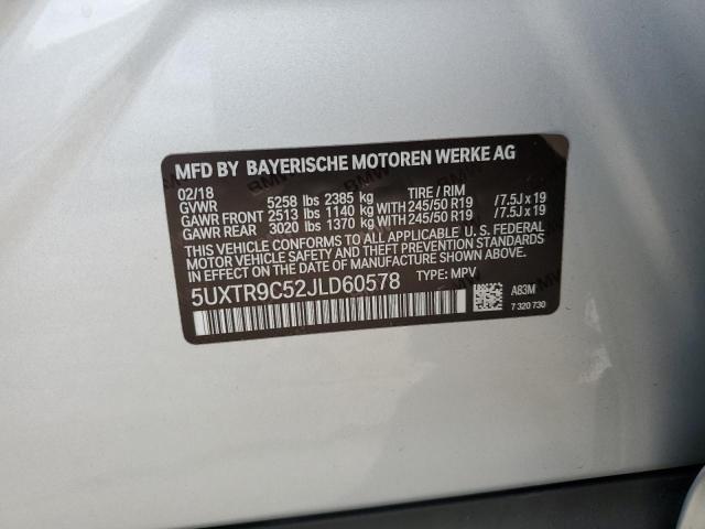 Photo 10 from auction – 2018 BMW X3 XDRIVE3 with VIN 5UXTR9C52JLD60578
