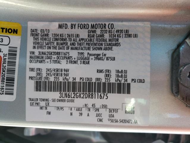 Photo 10 from auction – 2013 LINCOLN MKZ with VIN 3LN6L2GK2DR811675