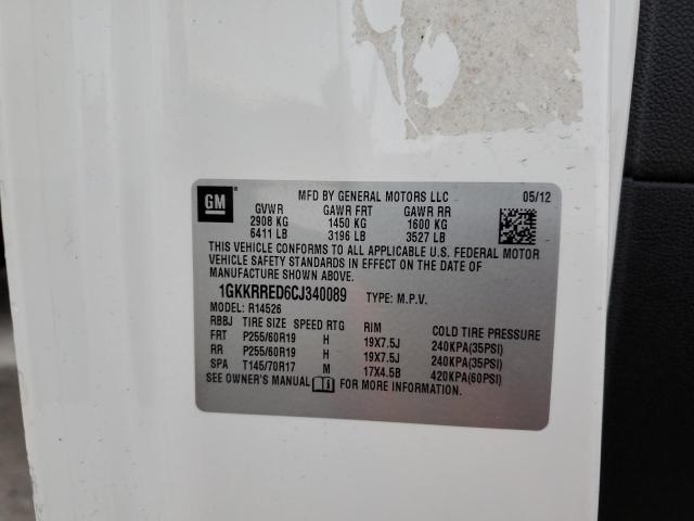 Photo 10 from auction – 2012 GMC ACADIA SLT with VIN 1GKKRRED6CJ340089