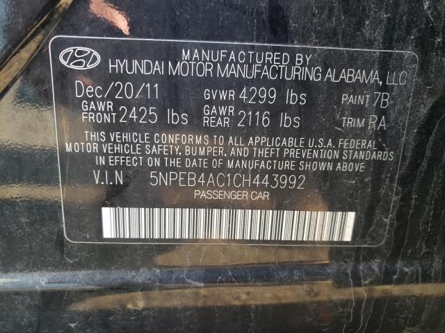 Photo 10 from auction – 2012 HYUNDAI SONATA GLS with VIN 5NPEB4AC1CH443992
