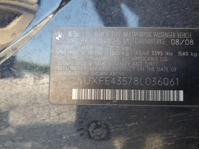 Photo 10 from auction – 2008 BMW X5 3.0I with VIN 5UXFE43578L036061