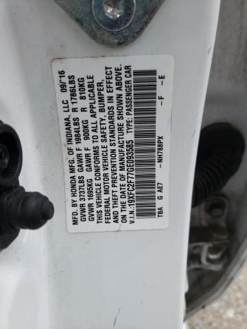 Photo 10 from auction – 2016 HONDA CIVIC EX with VIN 19XFC2F77GE093585