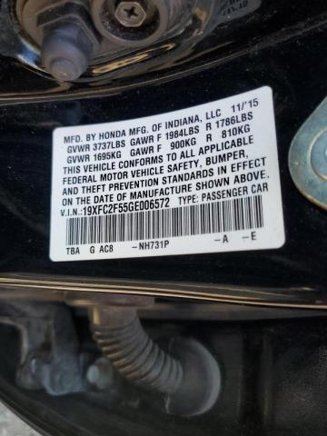 Photo 10 from auction – 2016 HONDA CIVIC LX with VIN 19XFC2F55GE006572