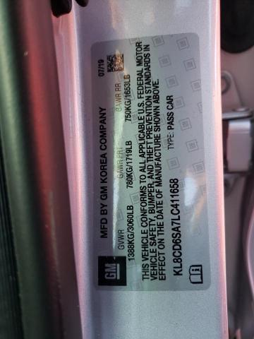 Photo 10 from auction – 2020 CHEVROLET SPARK 1LT with VIN KL8CD6SA7LC411658