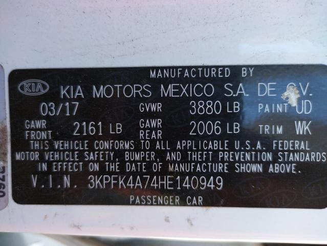 Photo 10 from auction – 2017 KIA FORTE LX with VIN 3KPFK4A74HE140949