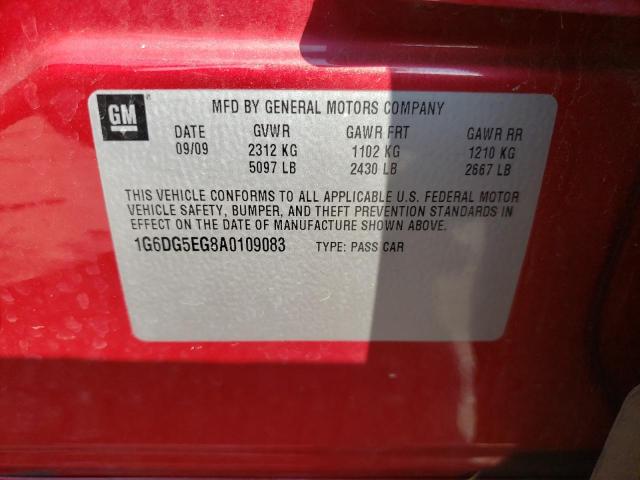 Photo 10 from auction – 2010 CADILLAC CTS LUXURY with VIN 1G6DG5EG8A0109083